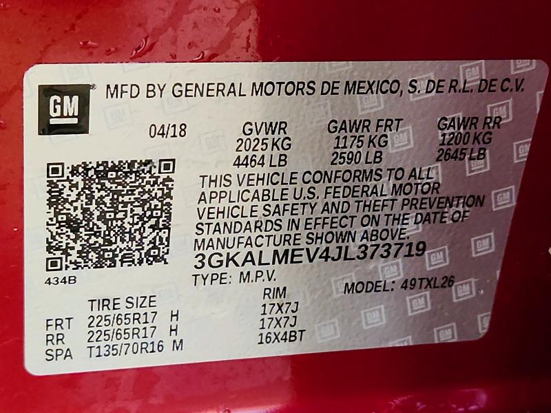 65483016 :رقم المزاد ، 3GKALMEV4JL373719 vin ، 2018 Gmc Terrain مزاد بيع