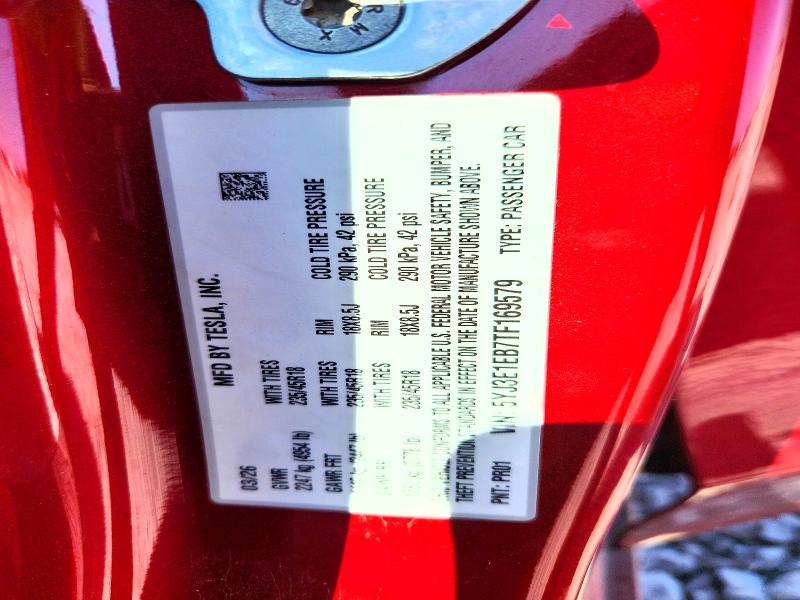 Aukcja sprzedaży 2026 Tesla Model 3, vin: 5YJ3E1EB7TF169579, numer aukcji: 66246166