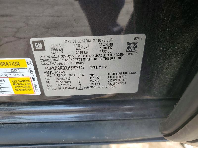 Aukcja sprzedaży 2017 Buick Enclave, vin: 5GAKRAKDXHJ298147, numer aukcji: 63676426