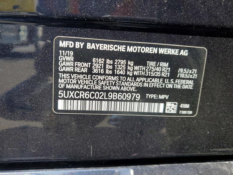 65571046 :رقم المزاد ، 5UXCR6C02L9B60979 vin ، 2020 Bmw X5 مزاد بيع