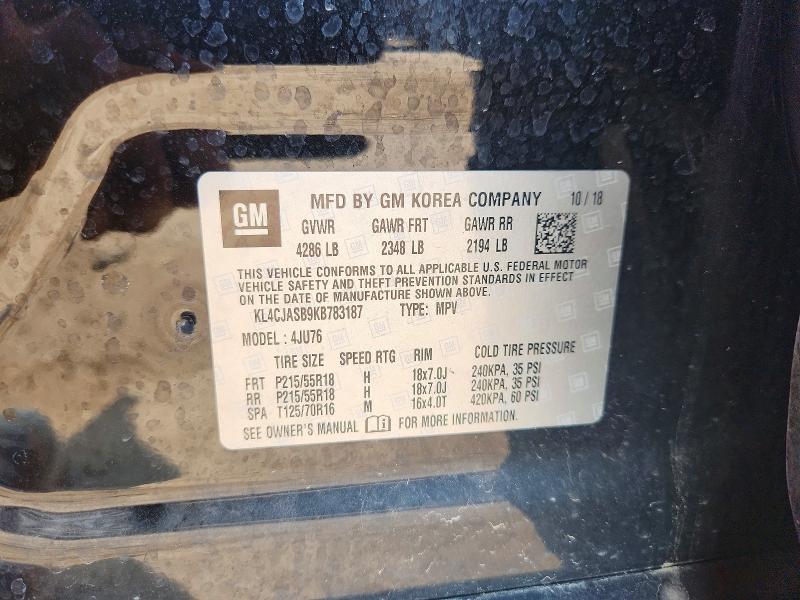 Aukcja sprzedaży 2019 Buick Encore, vin: KL4CJASB9KB783187, numer aukcji: 63803876