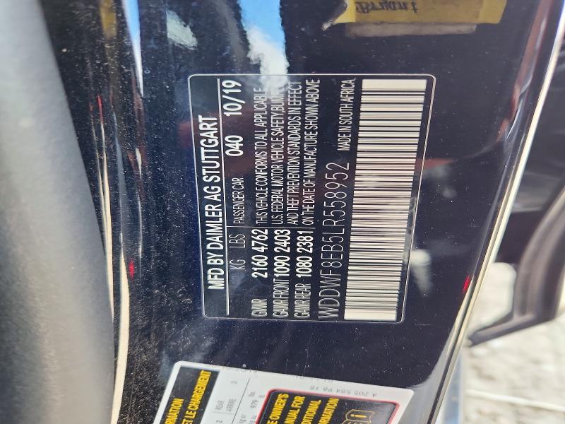 Aukcja sprzedaży 2020 Mercedes-benz C, vin: WDDWF8EB5LR558952, numer aukcji: 62765046