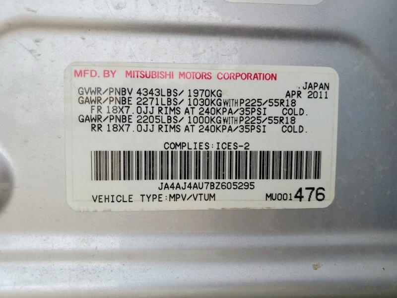 Продажа на аукционе авто 2011 Mitsubishi Rvr, vin: JA4AJ4AU7BZ605295, номер лота: 67158566
