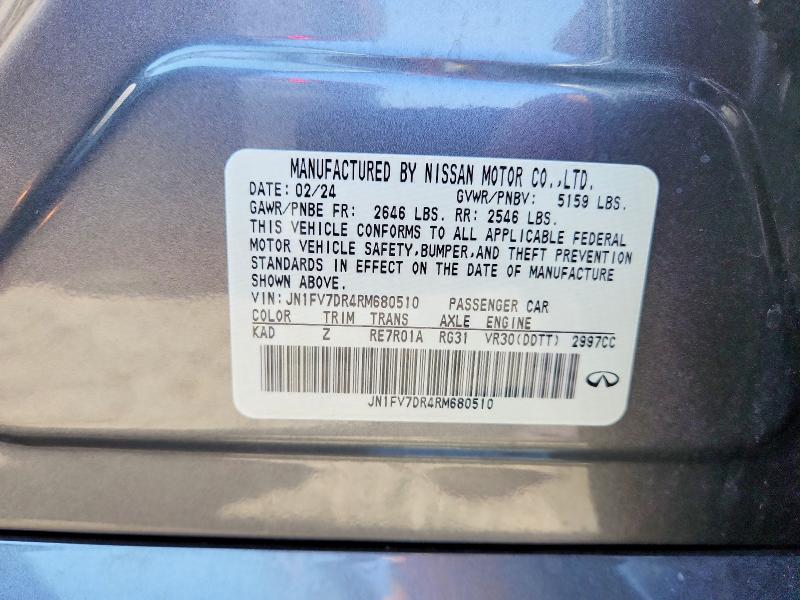 Aukcja sprzedaży 2024 Infiniti Q50, vin: JN1FV7DR4RM680510, numer aukcji: 62127976