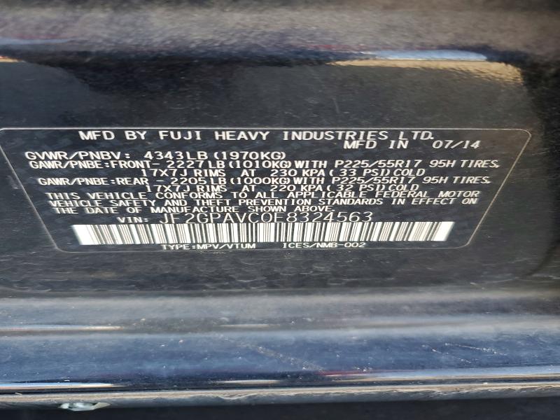 Продаж на аукціоні авто 2014 Subaru Xv Crosstrek, vin: JF2GPAVC0E8324563, номер лоту: 64278746