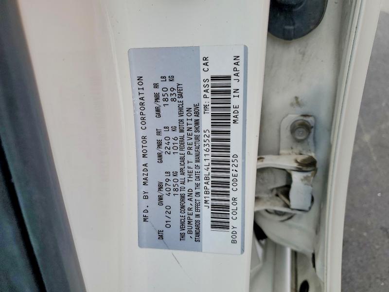 Aukcja sprzedaży 2020 Mazda 3, vin: JM1BPABL4L1163525, numer aukcji: 65392976