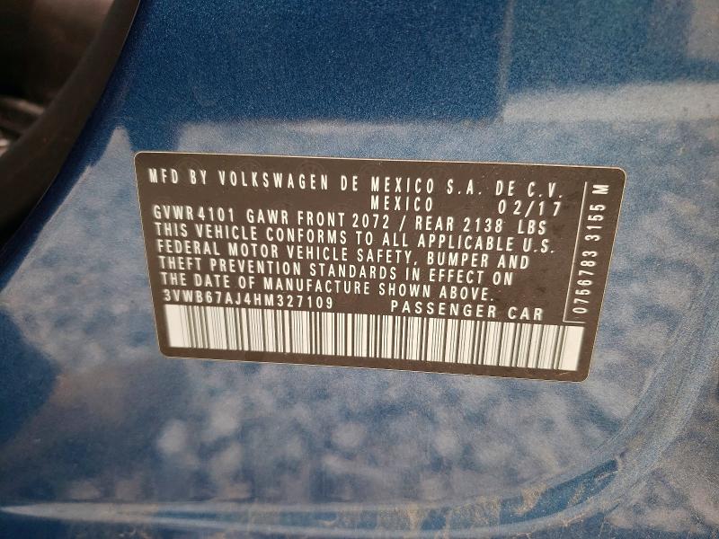 Продаж на аукціоні авто 2017 Volkswagen Jetta, vin: 3VWB67AJ4HM327109, номер лоту: 63829546