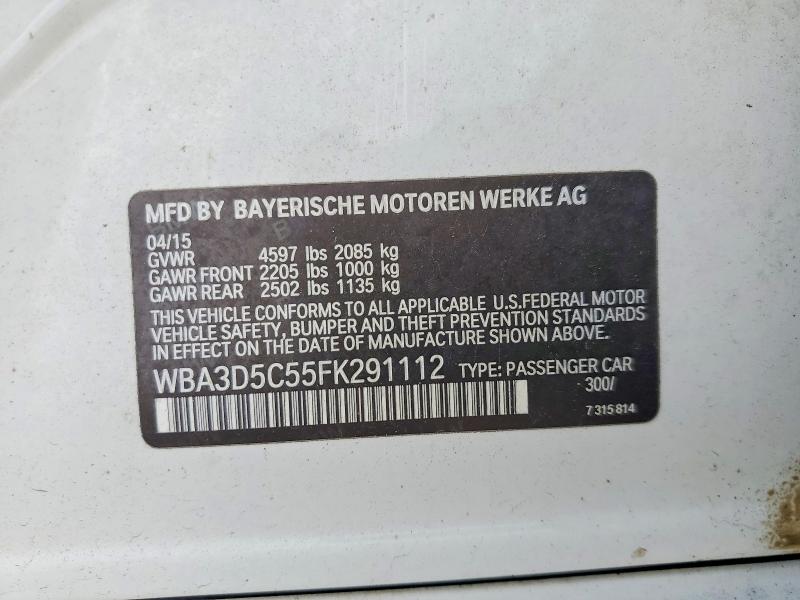 2015 Bmw 328 მანქანა იყიდება აუქციონზე, vin: WBA3D5C55FK291112, აუქციონის ნომერი: 65868746