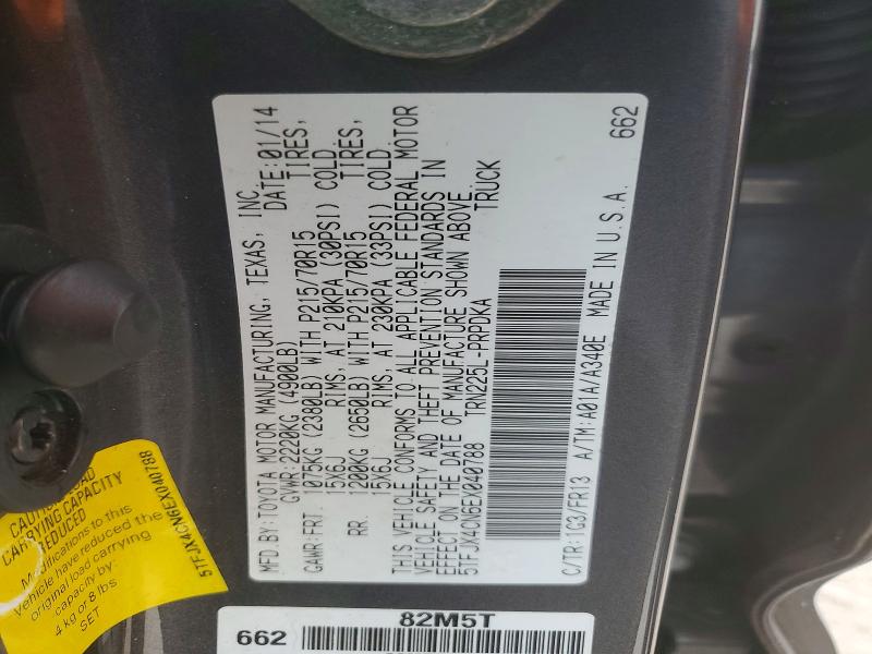 Aukcja sprzedaży 2014 Toyota Tacoma, vin: 5TFJX4CN6EX040788, numer aukcji: 65278626