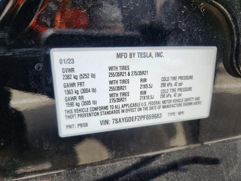 Aukcja sprzedaży 2023 Tesla Model Y, vin: 7SAYGDEF2PF659683, numer aukcji: 66632416