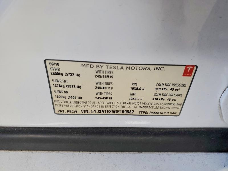 Aukcja sprzedaży 2016 Tesla Model S, vin: 5YJSA1E25GF159582, numer aukcji: 66388166