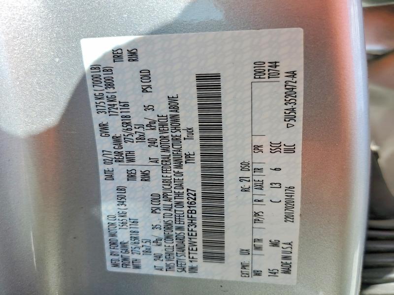 Aukcja sprzedaży 2017 Ford F150, vin: 1FTEW1EF3HFB16227, numer aukcji: 65038176