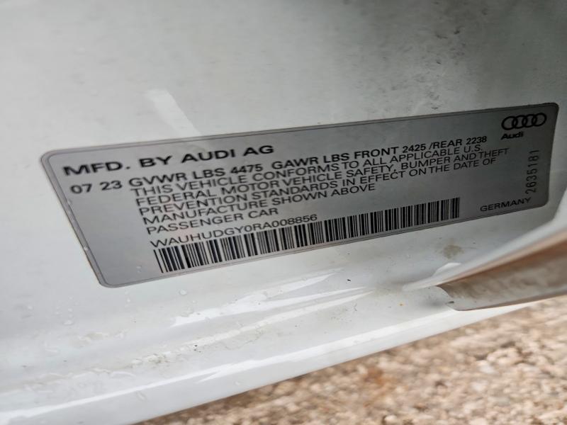 2024 Audi A3 მანქანა იყიდება აუქციონზე, vin: WAUHUDGY0RA008856, აუქციონის ნომერი: 64591596