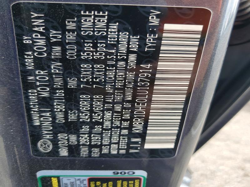 64059286 :رقم المزاد ، KM8R1DHE0LU137914 vin ، 2020 Hyundai Palisade مزاد بيع