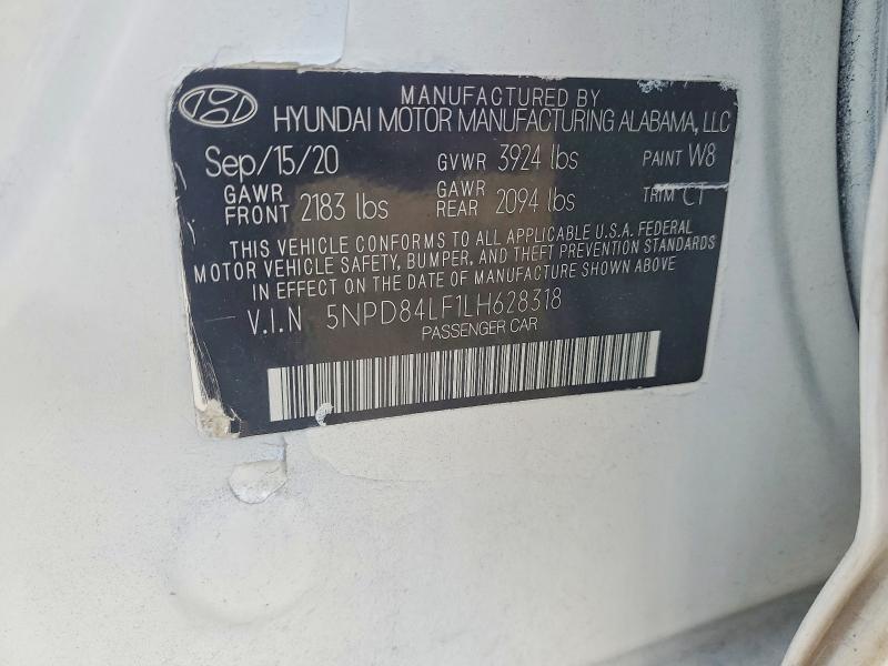 66027846 :رقم المزاد ، 5NPD84LF1LH628318 vin ، 2020 Hyundai Elantra مزاد بيع