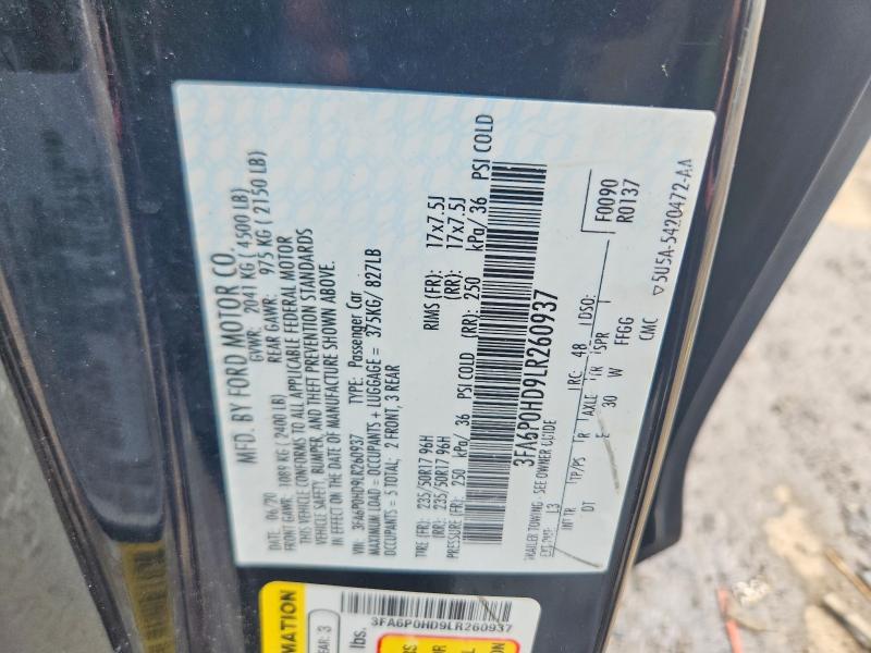 Продажа на аукционе авто 2020 Ford Fusion, vin: 3FA6P0HD9LR260937, номер лота: 64665026