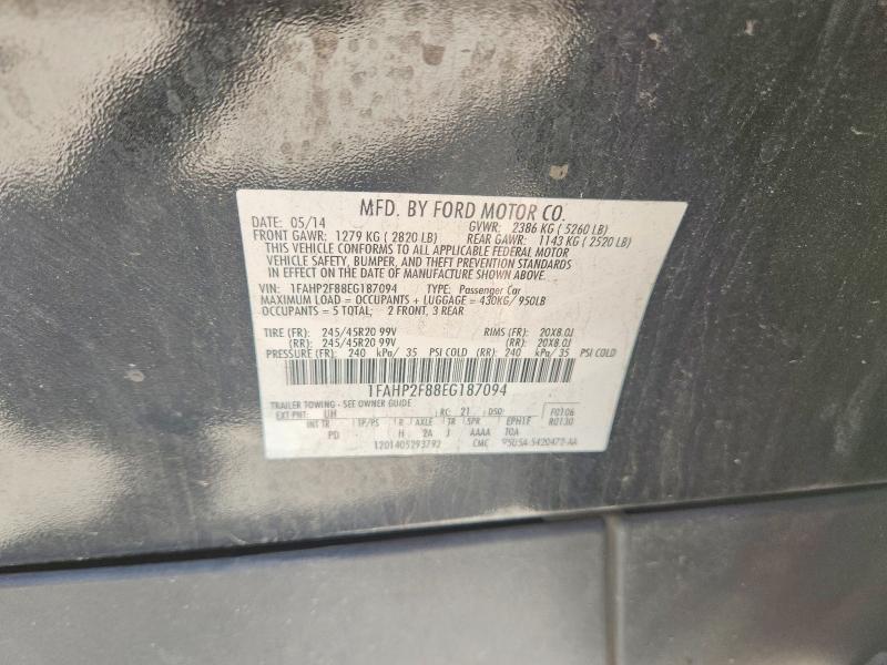63324216 :رقم المزاد ، 1FAHP2F88EG187094 vin ، 2014 Ford Taurus مزاد بيع