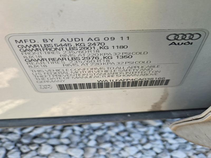 Продажа на аукционе авто 2012 Audi Q5, vin: WA1LFAFP4CA038166, номер лота: 62910006