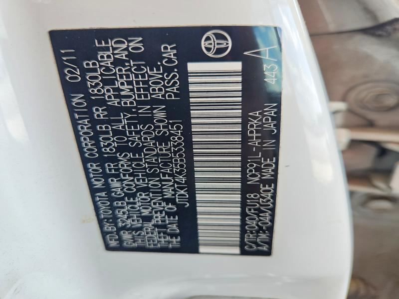 Aukcja sprzedaży 2011 Toyota Yaris, vin: JTDKT4K35B5338451, numer aukcji: 67130756