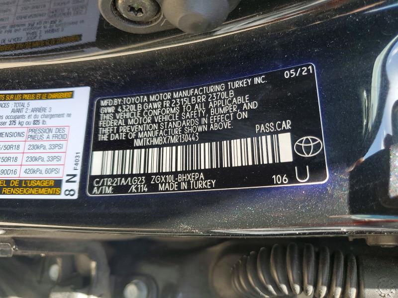 Продаж на аукціоні авто 2021 Toyota C-hr, vin: NMTKHMBX7MR130443, номер лоту: 66025676