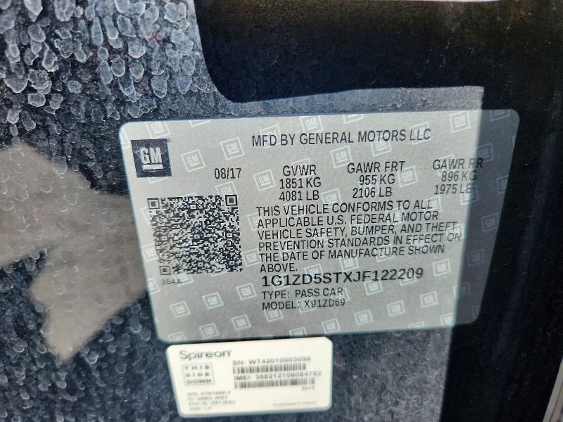 Aukcja sprzedaży 2018 Chevrolet Malibu, vin: 1G1ZD5STXJF122209, numer aukcji: 65567106