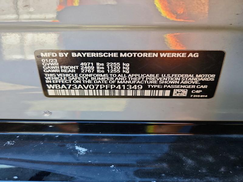 Aukcja sprzedaży 2023 Bmw 430xi, vin: WBA73AV07PFP41349, numer aukcji: 65977756