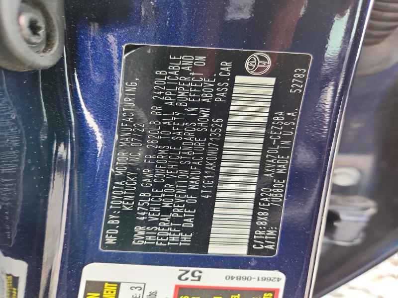 Продаж на аукціоні авто 2022 Toyota Camry, vin: 4T1G11AK0NU713526, номер лоту: 63152306