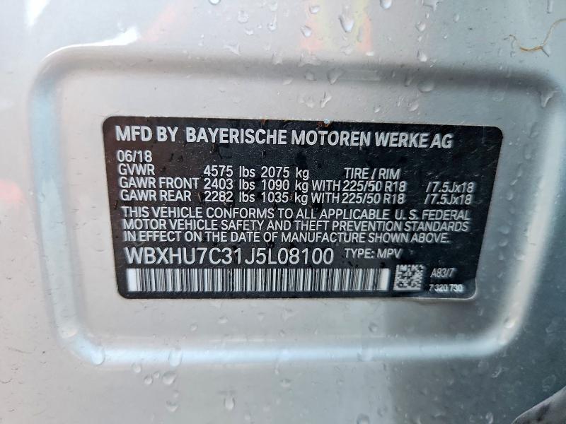 64729336 :رقم المزاد ، WBXHU7C31J5L08100 vin ، 2018 Bmw X1 مزاد بيع