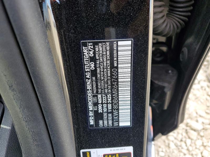 Продаж на аукціоні авто 2021 Mercedes-benz C, vin: W1KWF8DB6MR647660, номер лоту: 65718666