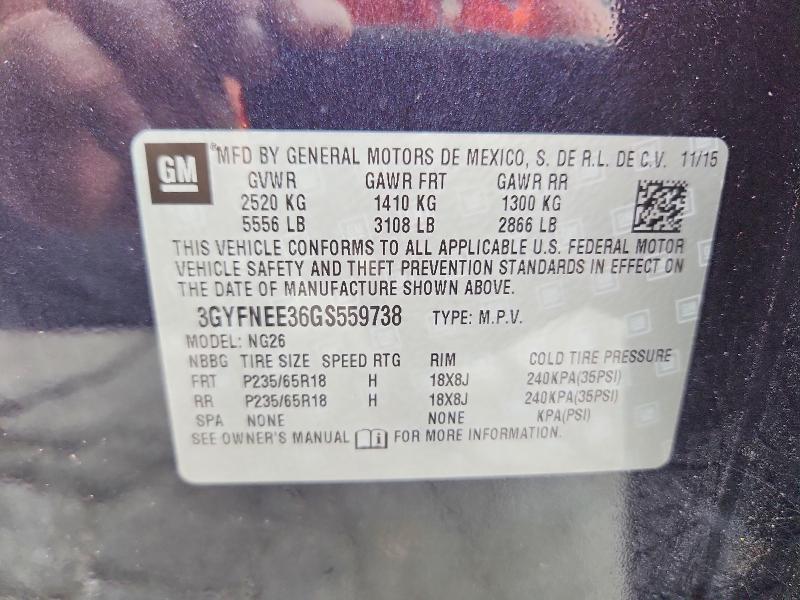 Продажа на аукционе авто 2016 Cadillac Srx, vin: 3GYFNEE36GS559738, номер лота: 62448136
