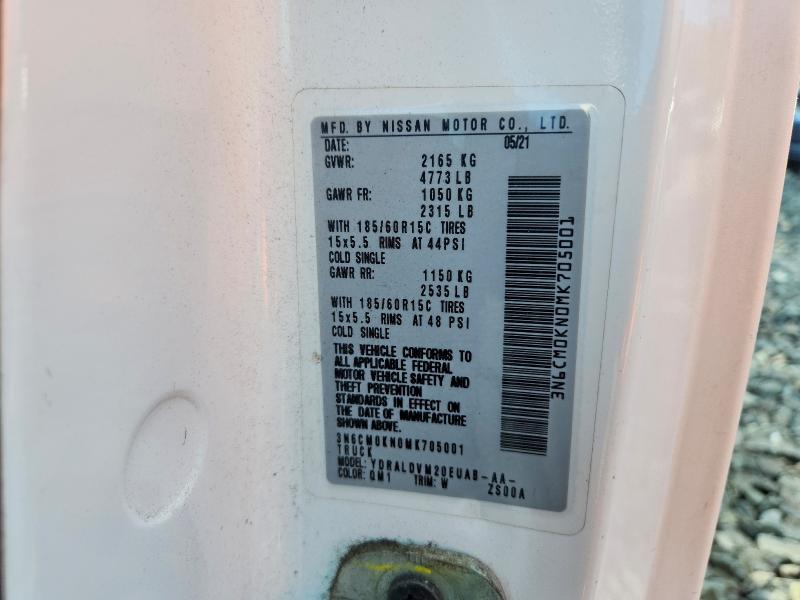 66623926 :رقم المزاد ، 3N6CM0KN0MK705001 vin ، 2021 Nissan Nv200 مزاد بيع