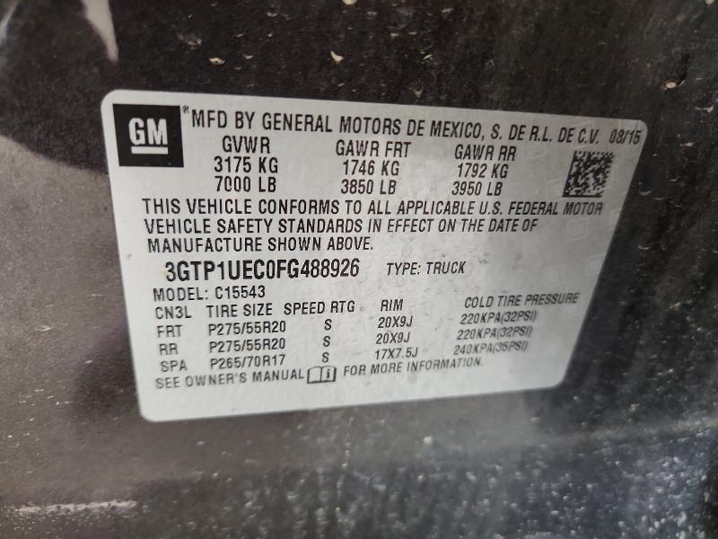 62893206 :رقم المزاد ، 3GTP1UEC0FG488926 vin ، 2015 Gmc Sierra مزاد بيع