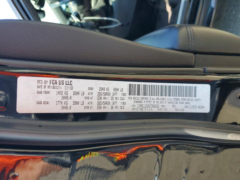 Aukcja sprzedaży 2019 Dodge Durango, vin: 1C4RDJDG2KC586226, numer aukcji: 65584676