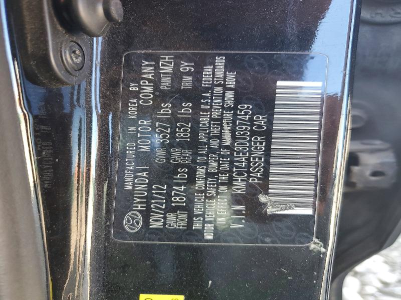 2013 Hyundai Accent მანქანა იყიდება აუქციონზე, vin: KMHCT4AE3DU397459, აუქციონის ნომერი: 65934116