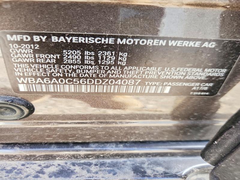 60318516 :رقم المزاد ، WBA6A0C56DDZ04087 vin ، 2013 Bmw 640 مزاد بيع
