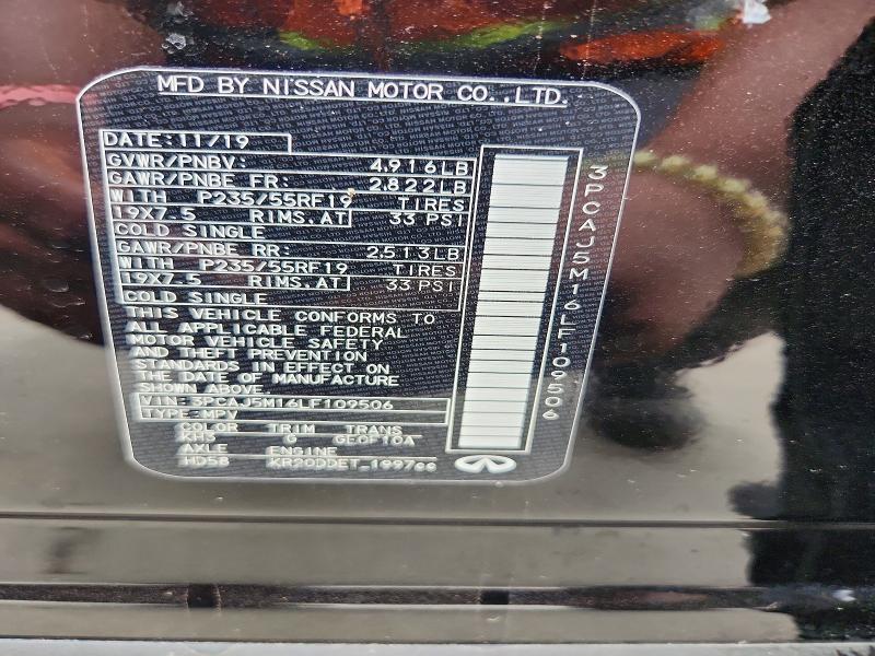2020 Infiniti Qx50 მანქანა იყიდება აუქციონზე, vin: 3PCAJ5M16LF109506, აუქციონის ნომერი: 63439016