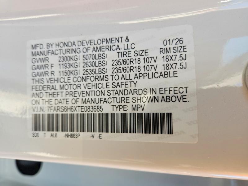 Продажа на аукционе авто 2026 Honda Cr-v, vin: 7FARS6H6XTE083685, номер лота: 67158006