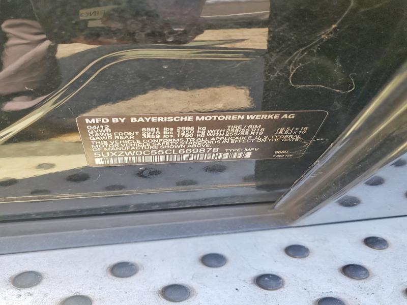 Aukcja sprzedaży 2012 Bmw X5, vin: 5UXZW0C55CL669878, numer aukcji: 63897486