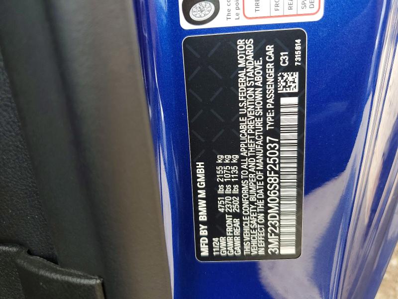 Aukcja sprzedaży 2025 Bmw M2, vin: 3MF23DM06S8F25037, numer aukcji: 64501716