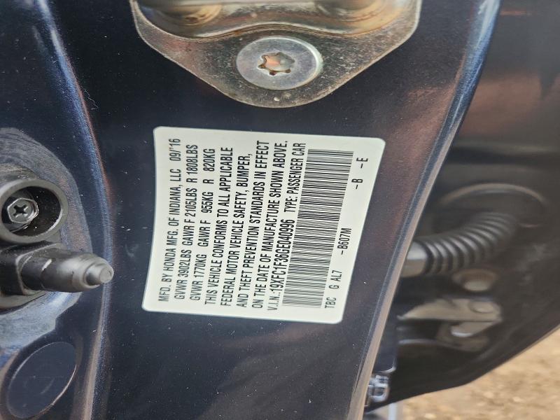 Aukcja sprzedaży 2016 Honda Civic, vin: 19XFC1F36GE040996, numer aukcji: 64287646