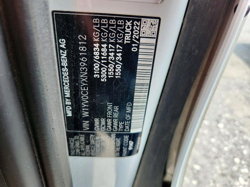 Продажа на аукционе авто 2022 Mercedes-benz Metris, vin: W1YV0CEYXN3961812, номер лота: 64840146