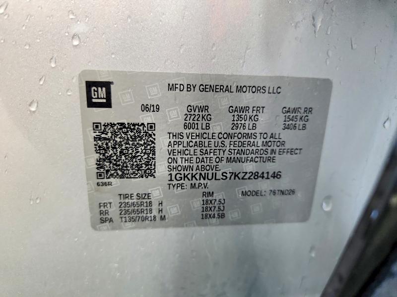Продажа на аукционе авто 2019 Gmc Acadia, vin: 1GKKNULS7KZ284146, номер лота: 65152216