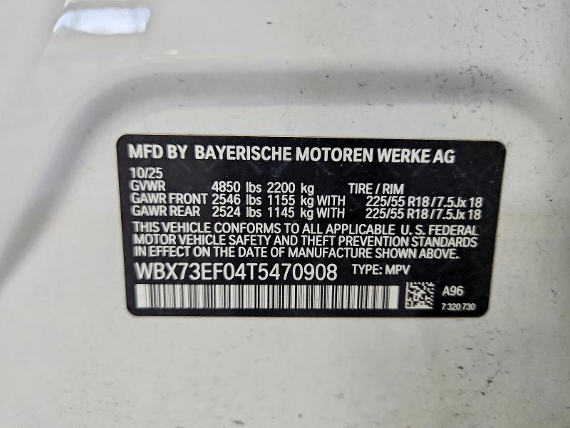 Aukcja sprzedaży 2026 Bmw X1, vin: WBX73EF04T5470908, numer aukcji: 63143136
