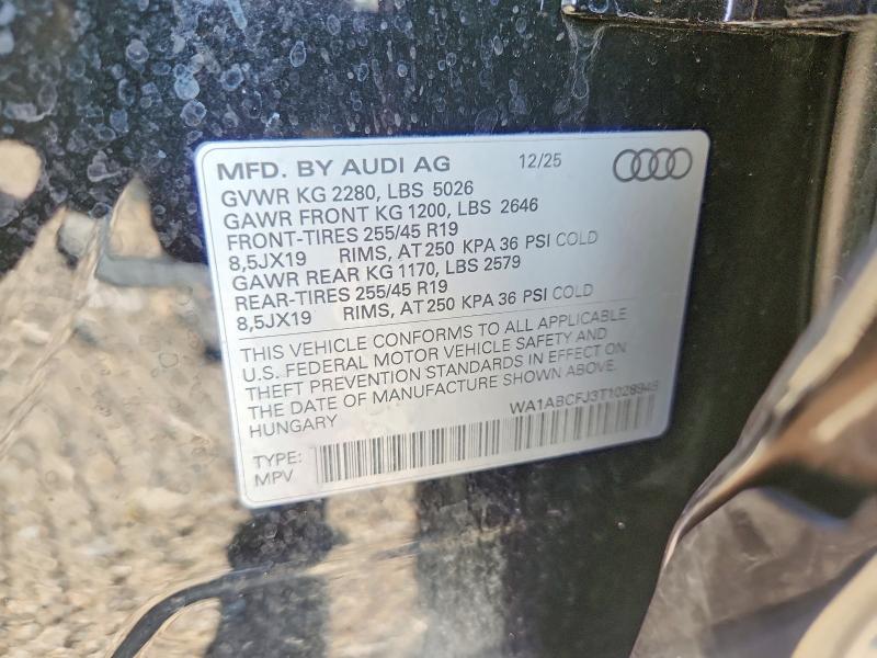 Aukcja sprzedaży 2026 Audi Q3, vin: WA1ABCFJ3T1028948, numer aukcji: 66191156