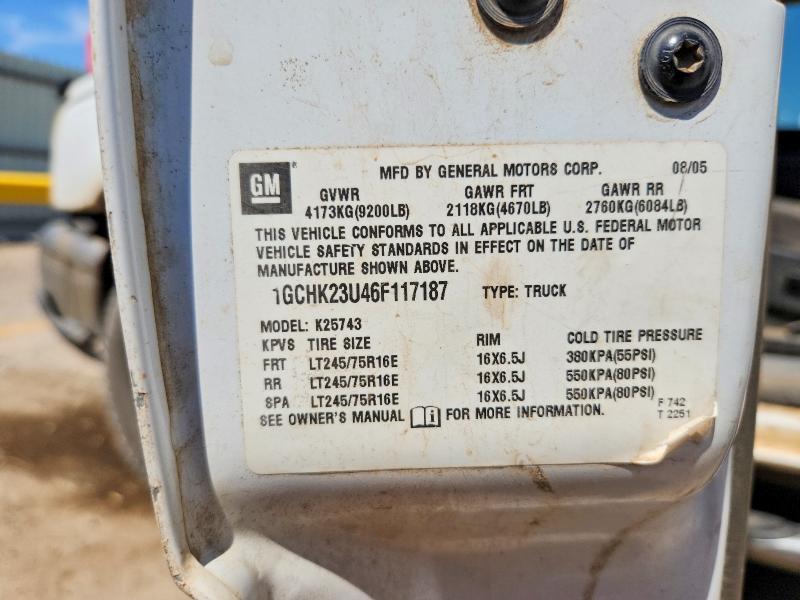 65657086 :رقم المزاد ، 1GCHK23U46F117187 vin ، 2006 Chevrolet Silverado مزاد بيع