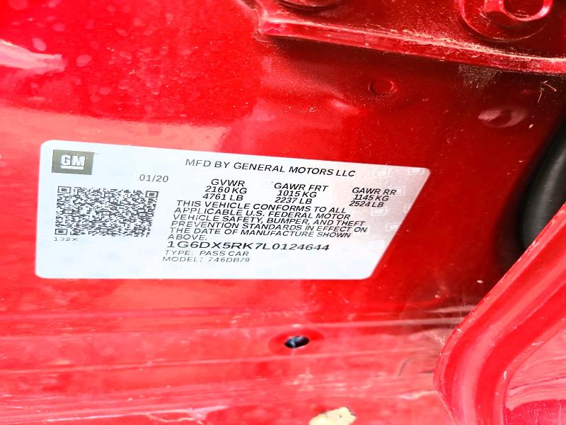 64909706 :رقم المزاد ، 1G6DX5RK7L0124644 vin ، 2020 Cadillac Ct5 مزاد بيع