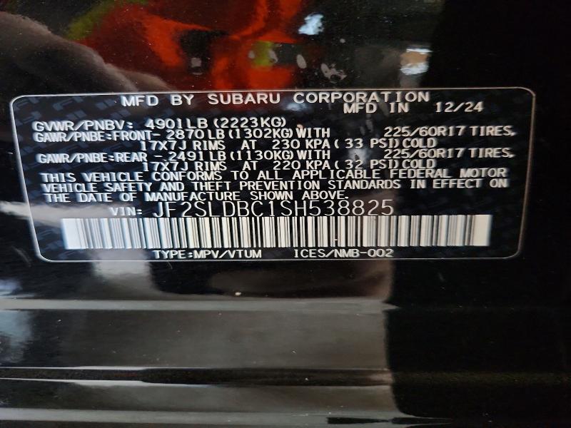 64502556 :رقم المزاد ، JF2SLDBC1SH538825 vin ، 2025 Subaru Forester مزاد بيع