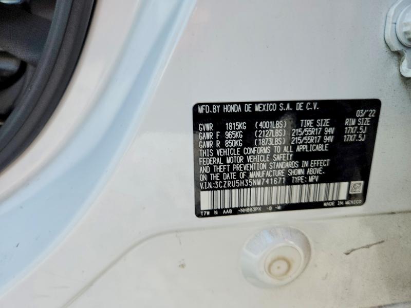Продажа на аукционе авто 2022 Honda Hr-v, vin: 3CZRU5H35NM741671, номер лота: 64015486