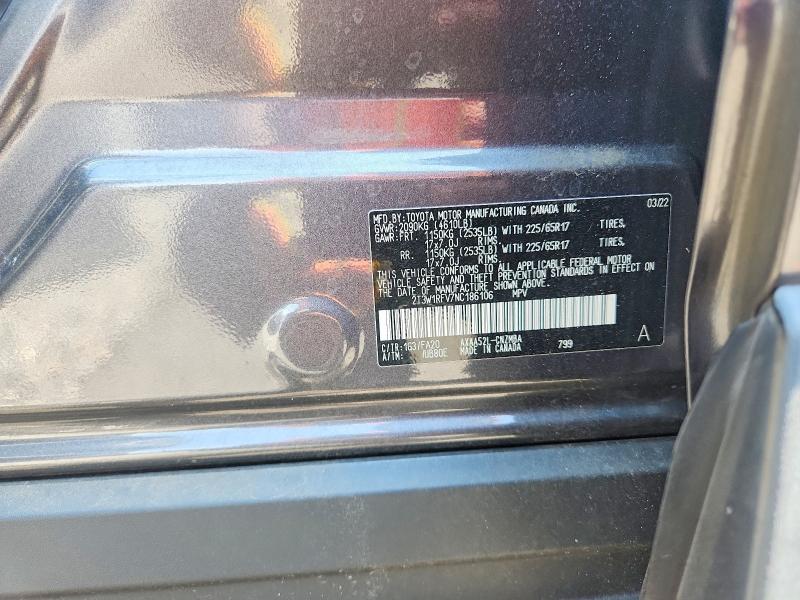 Aukcja sprzedaży 2022 Toyota Rav4, vin: 2T3W1RFV7NC186106, numer aukcji: 65191346