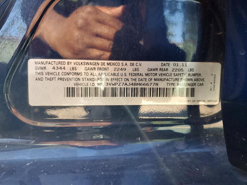 Aukcja sprzedaży 2011 Volkswagen Jetta, vin: 3VWPZ7AJ4BM666778, numer aukcji: 66273856